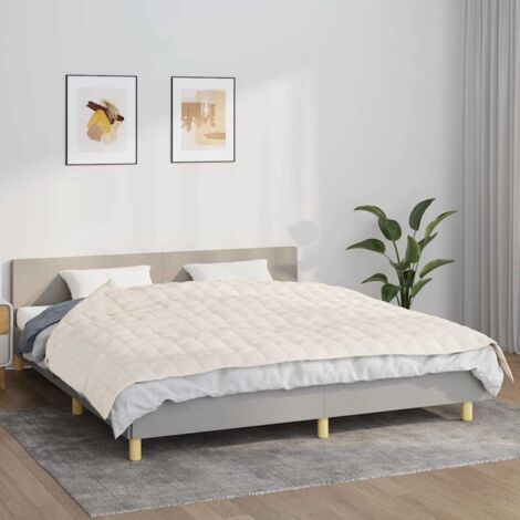 Couverture lestée  Douce et Confortable Crème clair 155x220 cm 7 kg Tissu 15483
