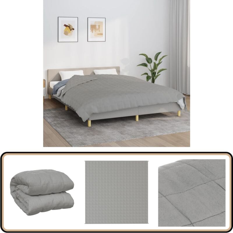 Vidaxl - Couverture lestée Gris 200x200 cm 13 kg Tissu - Couverture Lestée - Couverture Poids - Literie - Sommeil Profond - Relaxation