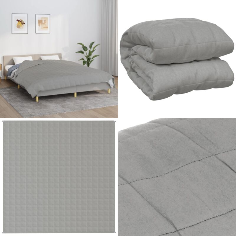 Vidaxl - Couverture lestée Gris 200x200 cm 9 kg Tissu - Couverture Lestée - Couverture Poids - Literie Relaxante - Sommeil Profond - Douceur
