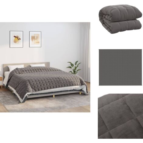 Couverture lestée Gris 220x260 cm 15 kg Tissu - Couverture Lestée - Couverture Poids - Literie Relaxante - Sommeil Profond - Réduction Stress