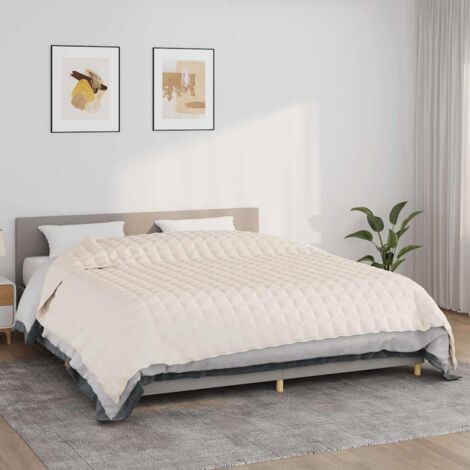 Couverture lestée - Style Contemporain Crème clair 235x290 cm 15 kg Tissu BV167152 - BonneVie