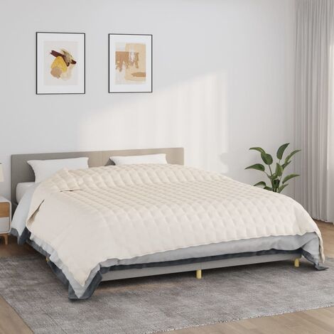 Couverture lestée - Style Contemporain Crème clair 235x290 cm 15 kg Tissu BV167152 - BonneVie - Crème