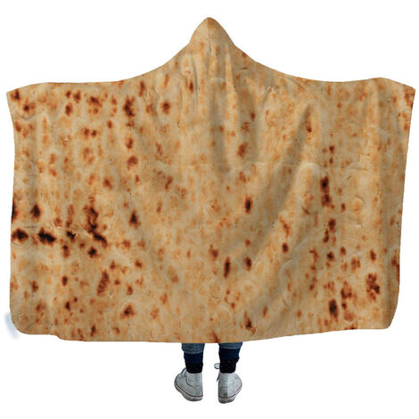 Couverture mexicaine originale de Burritos jetant la couverture de molleton super douce de texture de texture de tortilla Nouvelle à capuchon, couverture de nouveauté Confort Simulation Food 200150CM