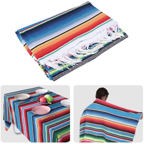 Couverture Mexicaine Sarape Tapis de Pique-Nique Nappe Hot Rod pour FêTe et Yoga, 120X180Cm