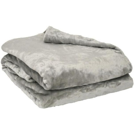 Couverture microflanelle 220x240 cm perle