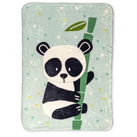 Couverture Panda jardin bleu 110x140 cm