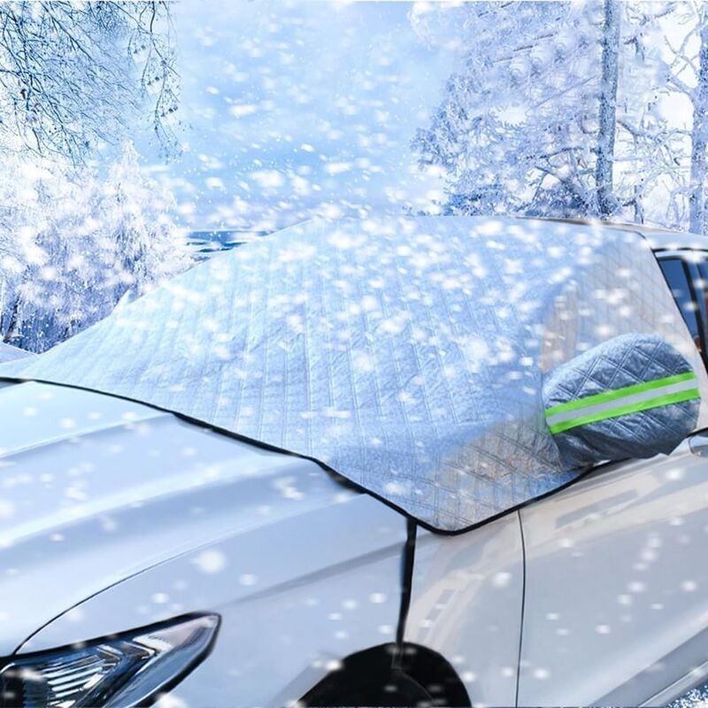 Couverture Pare-Brise Voiture, Bâche Pare Brise Protection Magnétique Couverture Repliable, Universelle Couverture Pare Brise pour Anti Givre, Neige,