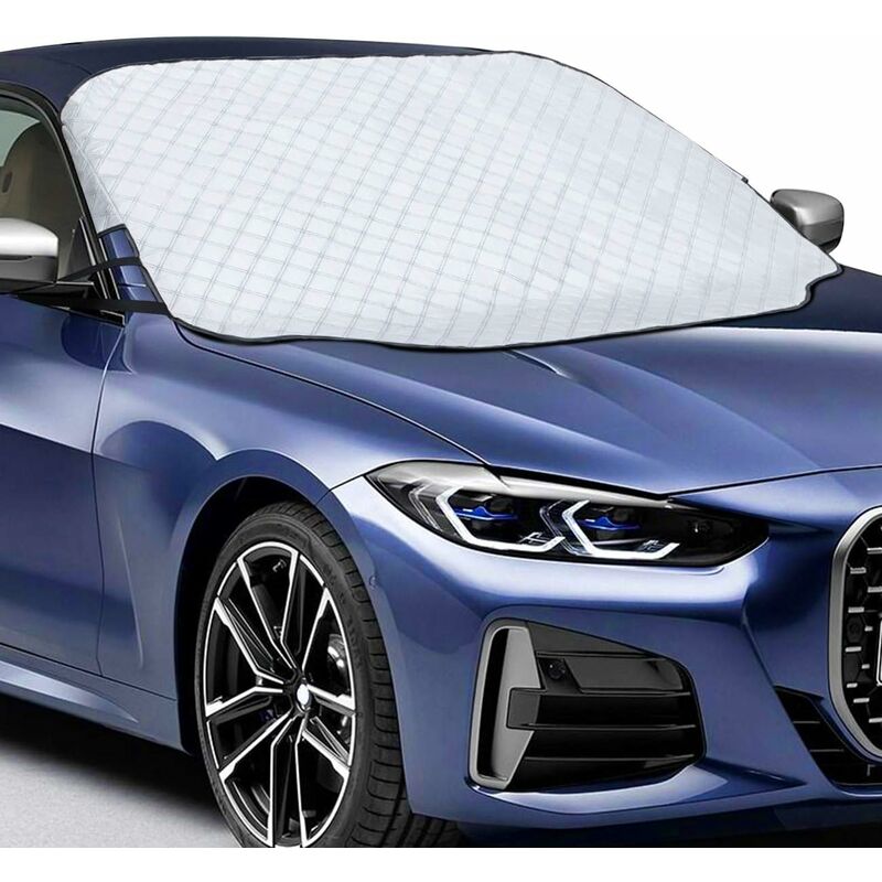 Couverture Pare-Brise Voiture, Bâche Pare Brise Protection Magnétique Couverture Repliable, Universelle pour Voiture Imperméable Anti Neige, Givre,