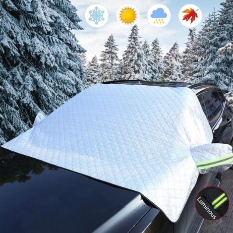 Couverture Pare Brise Voiture, Pare Soleil Voiture Pare Brise Avant, Bache Voiture Anti Givre, Neige, Glace, Pluie, Poussière, Soleil, pour Clupart des Voitures et SUV (230X140Cm)