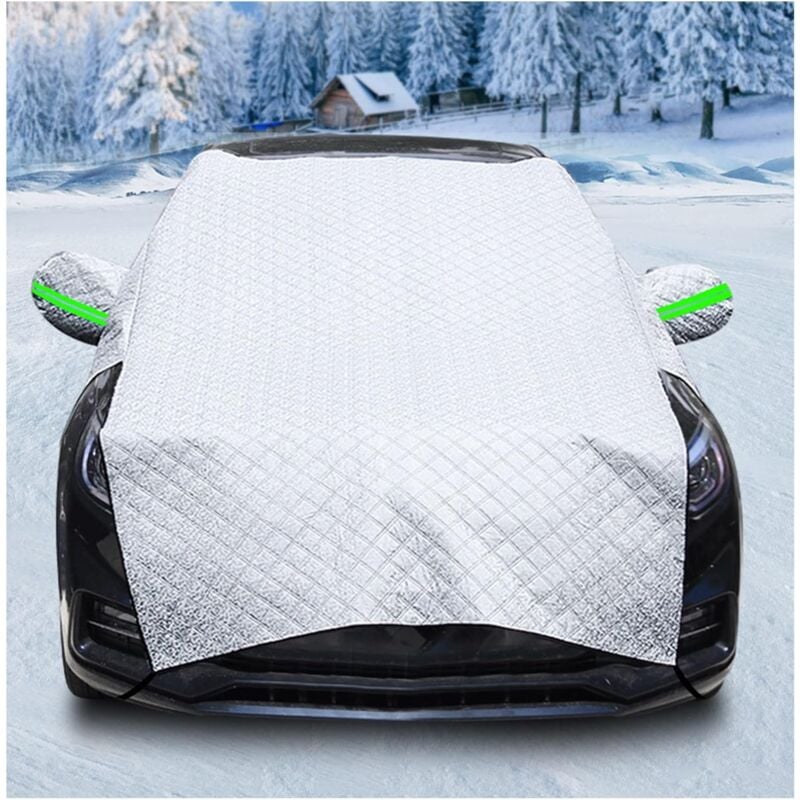 Couverture Pare Brise Voiture Repliable, Bâche Anti Givre Universelle Voiture avec Crochets élastiques-Silver 255 235 cm
