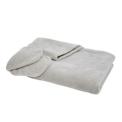 Couverture plaid polaire 165 x 115 cm avec manches et capuche, 100% Polyester coloris dune