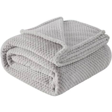 Couverture Plaid Polaire -   - Gris 150x200cm - Douce et Durable - Toutes Saisons