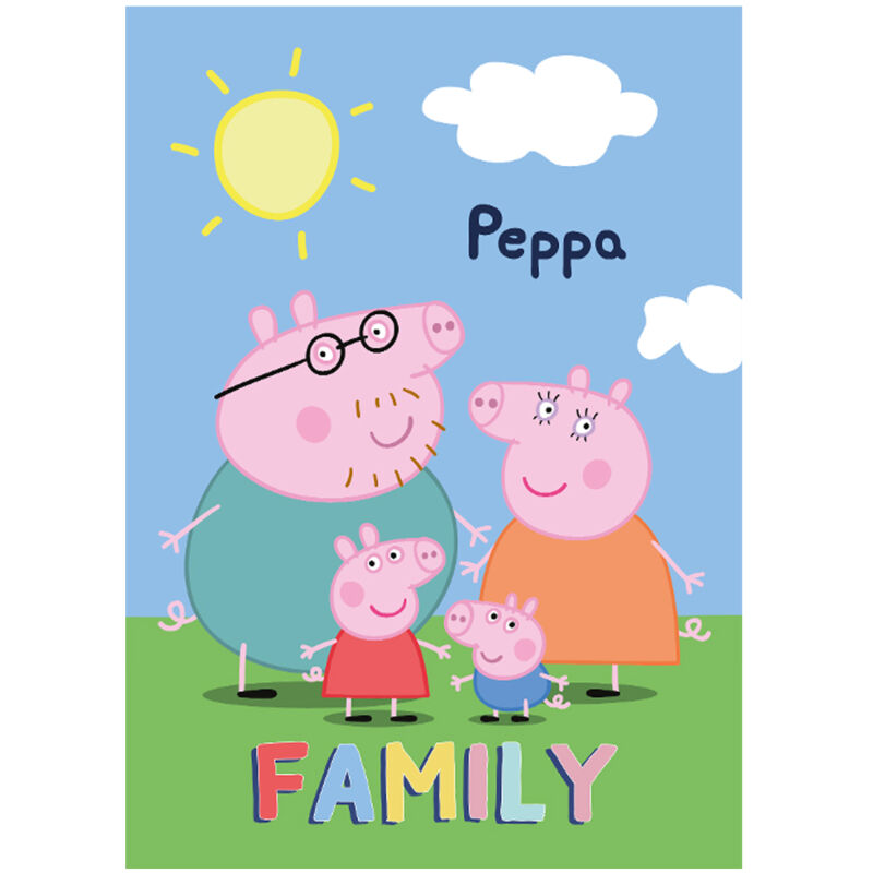 Couverture polaire 100x140 famille Peppa Pig