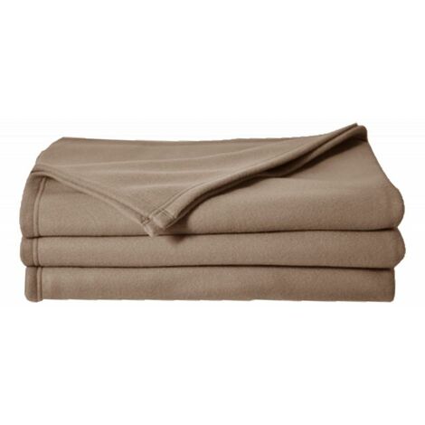 Couverture polaire 220 x 240 cm taupe - Taupe
