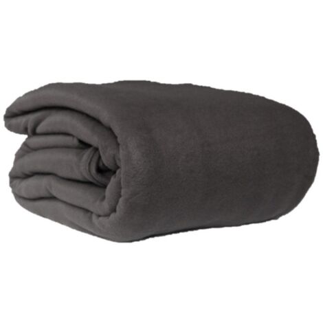 Couverture polaire 220x240 gris souris