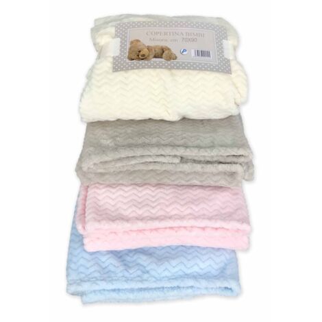 COUVERTURE POLAIRE CM. 70X90 DE BERCEAU ENFANTS NOURRISSONS Crème