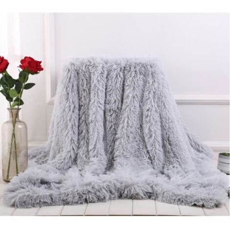 Couverture Polaire Couvre-lit Super Doux 130  160 cm Longs de Chaud Canapé lit Tapis Gris
