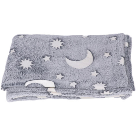 Couverture polaire douce et chaude - Couverture lumineuse pour lit, canapé, toutes saisons - Gris