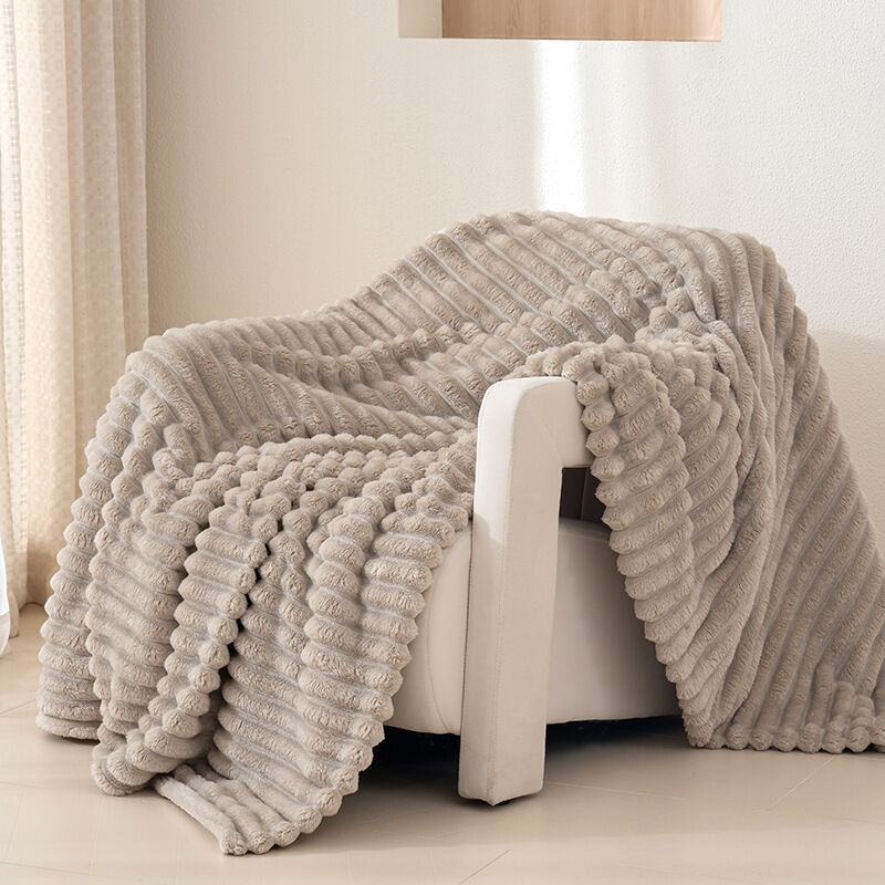 Couverture en laine confortable à motif jacquard 3D, jeté de canapé, douce et chaude, adaptée à toutes les saisons, 100 x 150 cm (Kaki)