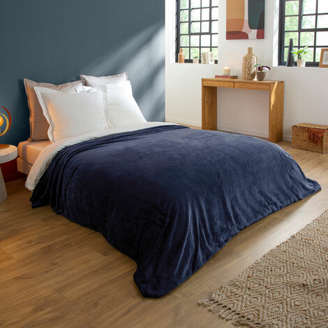 Couverture Polaire Extra Douce Coloris Bleu - 240/260 - DODO