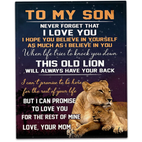 Couverture polaire personnalisée "À mon fils" - Cadeau douillet en flanelle imprimé lettre d'amour