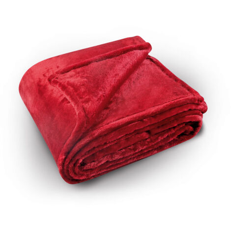 Couverture polaire unie "PILONGA" Rouge 240x220 cm