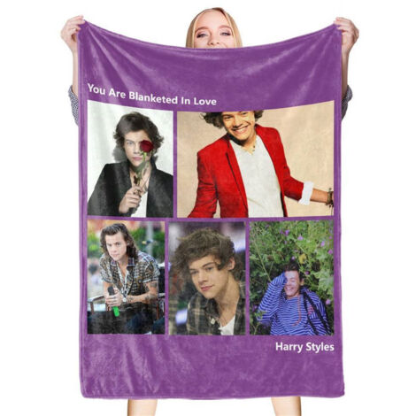 Couverture Polyester Imprimée Grand Format 120x150cm pour Lit et Canapé, Lavable en Machine
