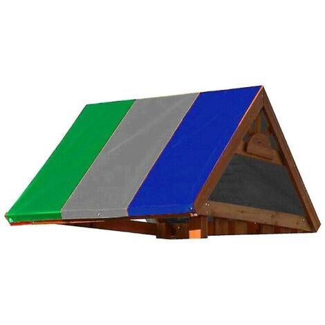 Couverture pour toboggan et cabane de jeux, auvent, abri de jeux, bâche de rechange pour aire de jeux, protection solaire pour enfants, vert, gris, bleu