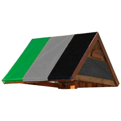 Couverture pour toboggan et cabane de jeux, auvent, abri de jeux, bâche de rechange pour aire de jeux, protection solaire pour enfants, vert, gris, noir