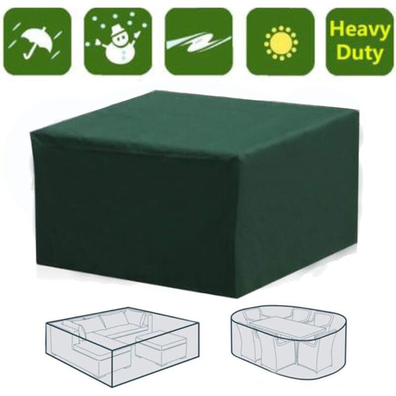 Couverture rectangulaire étanche pour meubles de jardin avec protection uv pour table de patio, meubles de jardin, vert, 230 × 165 × 70cm