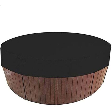 Couverture ronde pour spa, bâche imperméable pour baignoire, baignoire extérieure, imperméable, résistante aux UV, noire, 190 x 90 cm