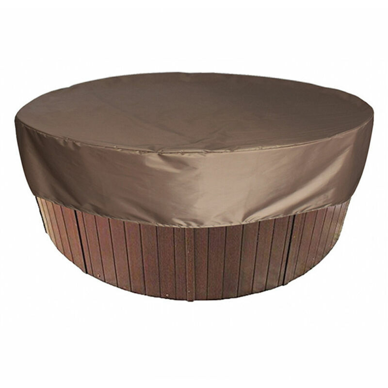 Couverture Ronde pour Spa, Extérieur Housse Ronde pour Spa, Protecteur de Spa 100% étanche, Résistant aux UV (19030cm), marron
