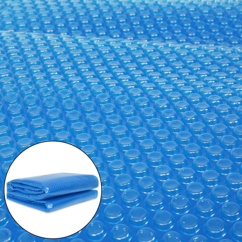 swanew - couverture solaire à bulles bâche à bulle pour piscine rectangulaire bleu 200 µ-microns 380cm