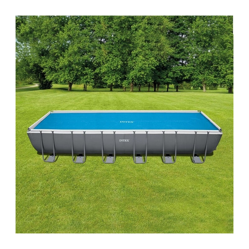 Bâche à bulles pour piscine rectangulaire Intex l 7,32 x l 3,66 m