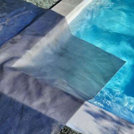 Couverture Solaire Piscine Gris Silver - Rectangle - 9 X 4 M - 350 Microns - Œillets Offerts - Recoupable