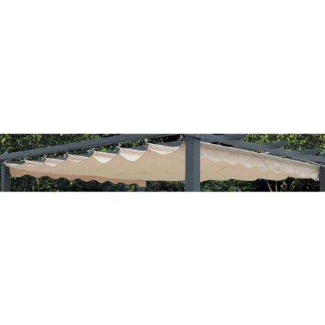 Couverture supe'rieure en polyester e'cru pour pergola 3x4 mt pour salon de jardin version 2017