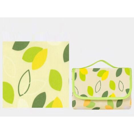 Couverture Tapis de Pique-Nique, Imperméable Résistant à l'humidité Grand Format Pliable pour Camping Voyage Plage Jardin Nappe (Pliable en Sac) -Feuilles vertes，150x200cm