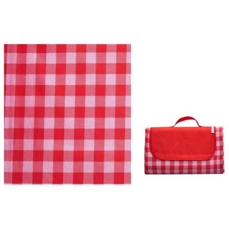 Couverture Tapis de Pique-Nique, Imperméable Résistant à l'humidité Grand Format Pliable pour Camping Voyage Plage Jardin Nappe (Pliable en Sac) -Rouge，150x200cm