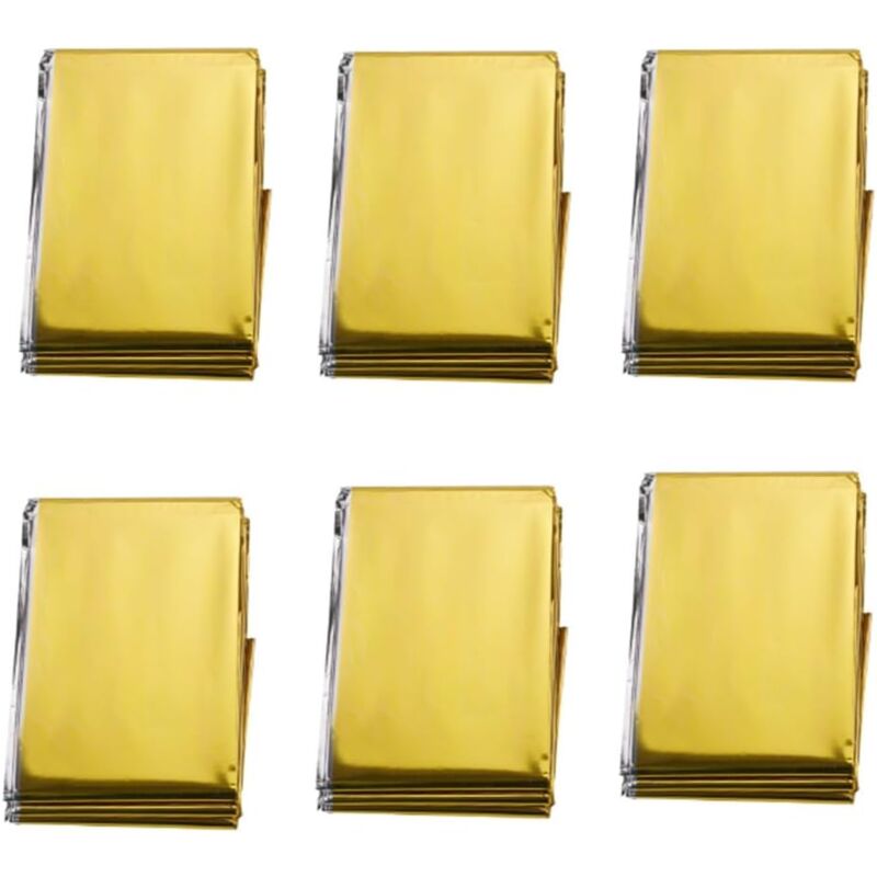 Couverture thermique, lot de 6 couvertures d'urgence pour l'extérieur, kit de couverture thermique, couverture d'urgence, randonnée en montagne,