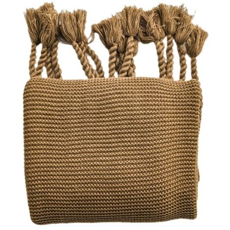 Couverture Tricotée Unie à Pompons – Douce et Polyvalente pour Canapé et Lit
