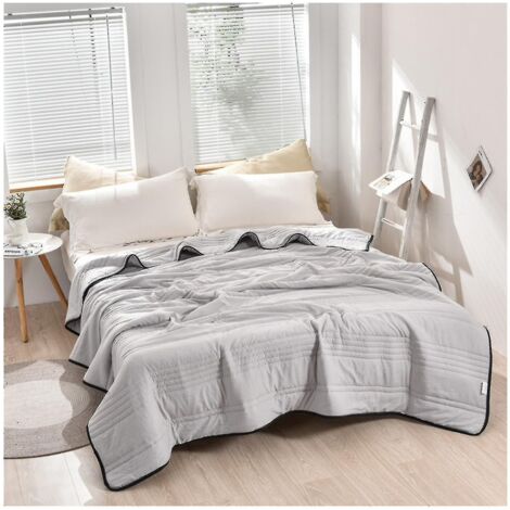 Couverture ultra rafraîchissante pour lits jumeaux et doubles, ultra douce et lavable, pour adultes et enfants - 150 x 200 cm - Grise