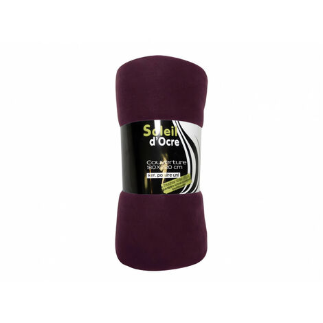 Couverture polaire unie - 180 x 220 cm - Rouge - Livraison gratuite