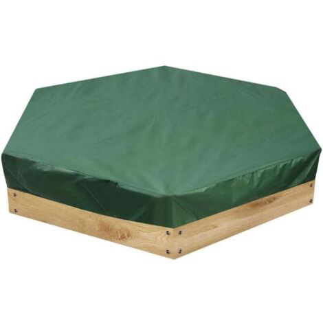 Couverture verte pour bac à sable, couverture hexagonale pour abri de piscine, fabriquée en tissu Oxford de haute qualité, durable et facile à plier (180150cm).