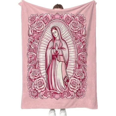 Couvertures Douces pour Femmes - Couverture Religieuse Vierge Marie - Plaid