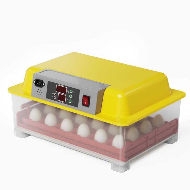 Wiltec - Couveuse automatique – 100 w – pour 24 oeufs – à Retournement automatique – Appareil à couver Incubateur Couvoir Éclosoir Éleveuse oisillons