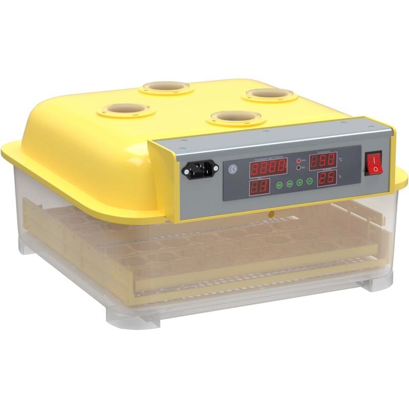 Couveuse automatique – 160 w – pour 48 oeufs – avec 4 Fenêtres de surveillance, Mire-œuf et à Retournement automatique – Appareil à couver Incubateur