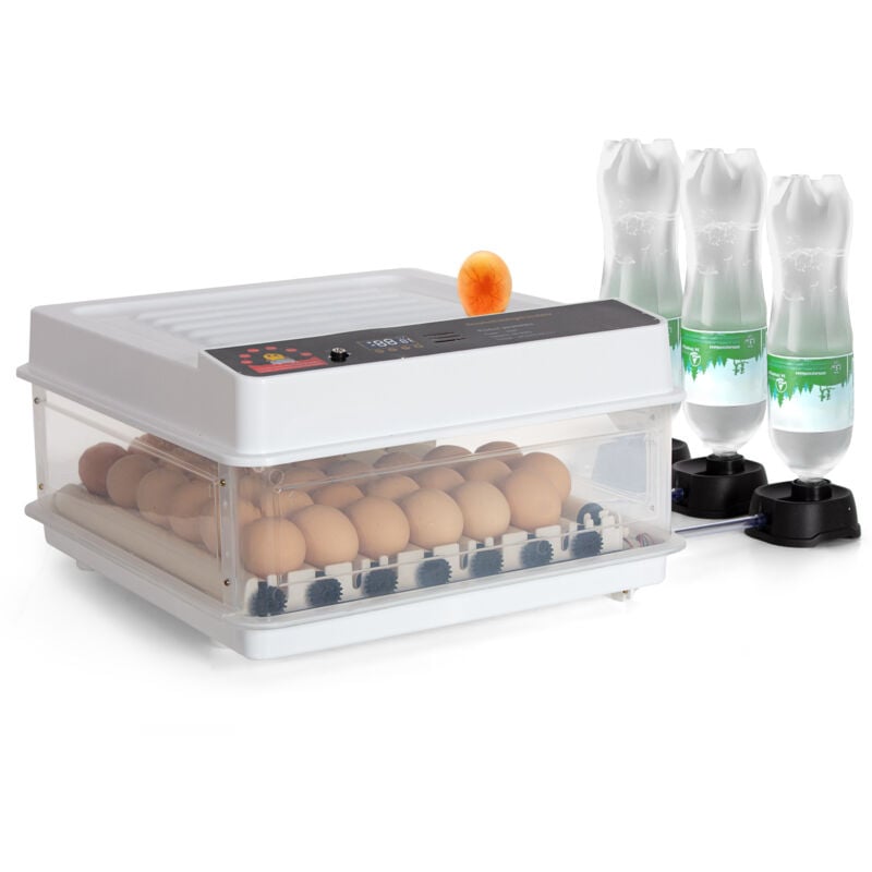 Couveuse Oeuf Automatique 48 ufs, Retournement Automatique des ufs, Contrôle de la Température, Humidification automatique, Double Alimentation,