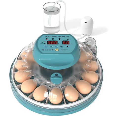 Couveuse oeuf Automatique, Incubateur oeuf Automatique, Contrôle automatique de la température et de l'humidité, Retournement es œufs, 15 incubateurs d'œufs, Équipé d'une lampe à œuf