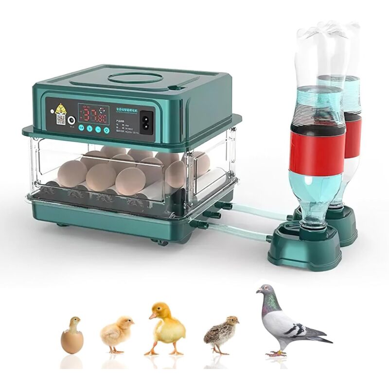 Aiperq - Couveuse Oeuf Automatique,avec Surveillance de l'humidité,Retournement Automatique des Œufs,Ajout Automatique d'eau et Éclairage des