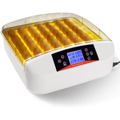 Couveuse PRO automatique 56 oeufs éclairés incubateur autonome avec LED mire oeufs - Blanc